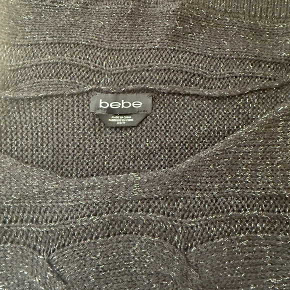 bebe Black Textured Women's Sweater - Picture 3 of 4